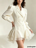 Cream Puff Sleeve Blazer Mini Dress