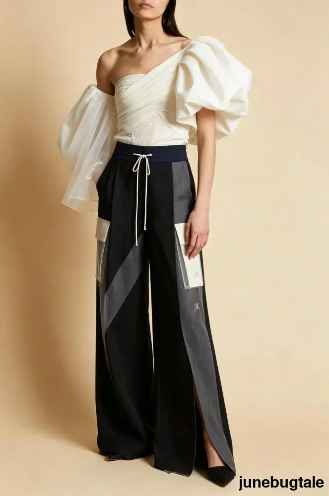 High Waist Straight Wide Leg Floor Length Casual Pants