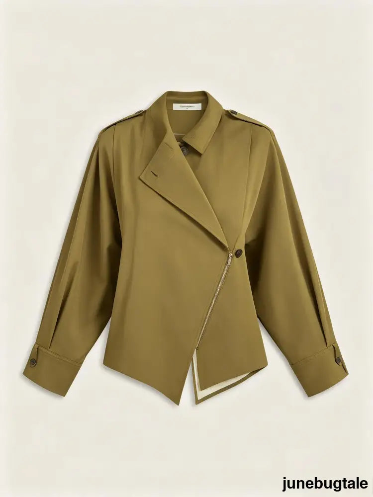 Pleated Cropped Trench Coat
