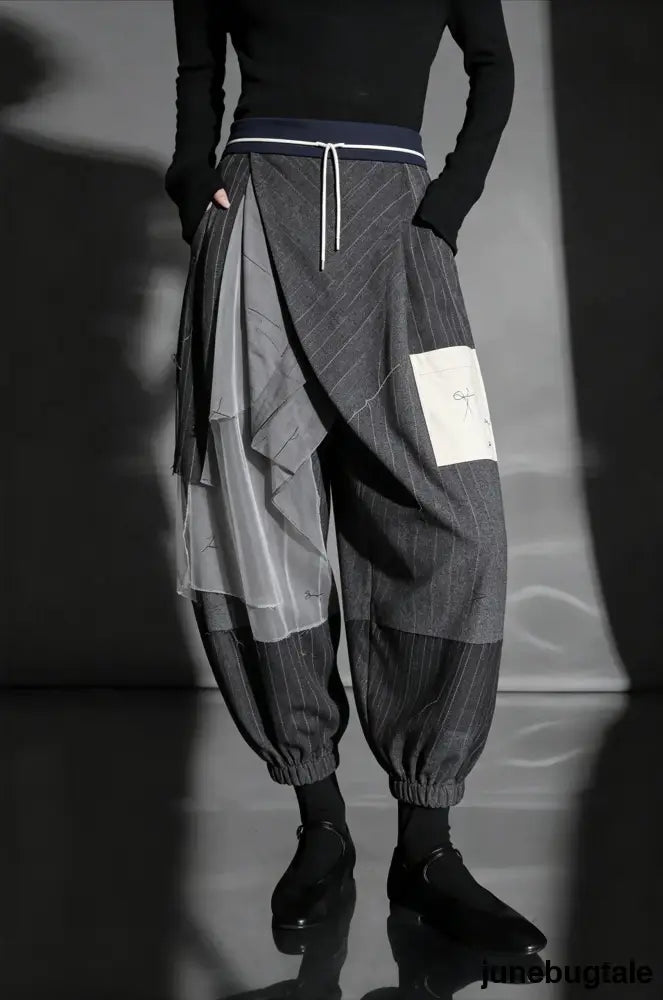 Relaxed Wide Leg Bootcut Wool Ankle Crop Pants