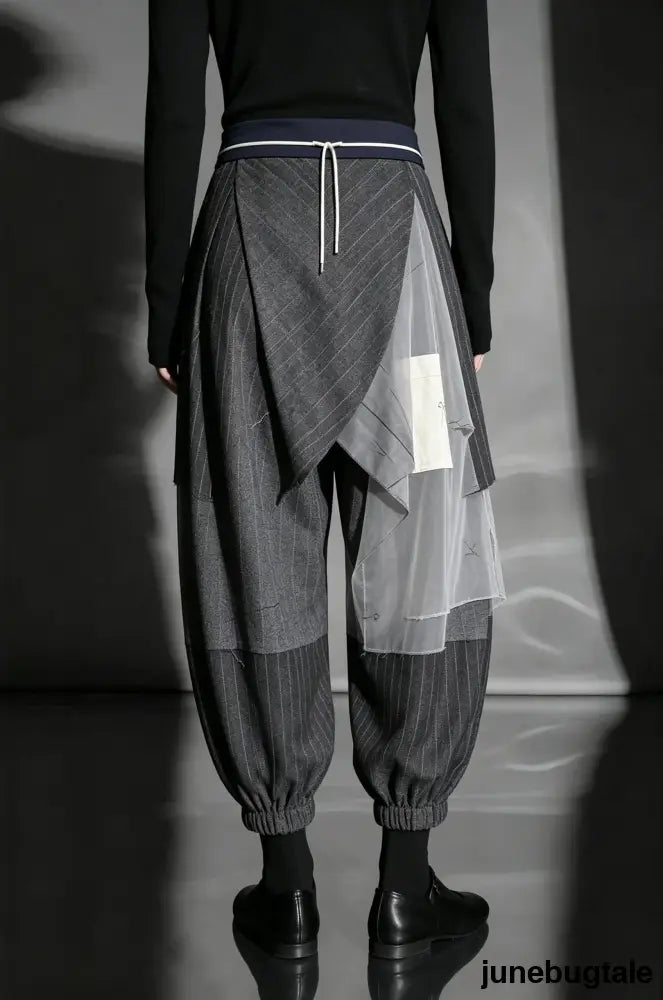Relaxed Wide Leg Bootcut Wool Ankle Crop Pants