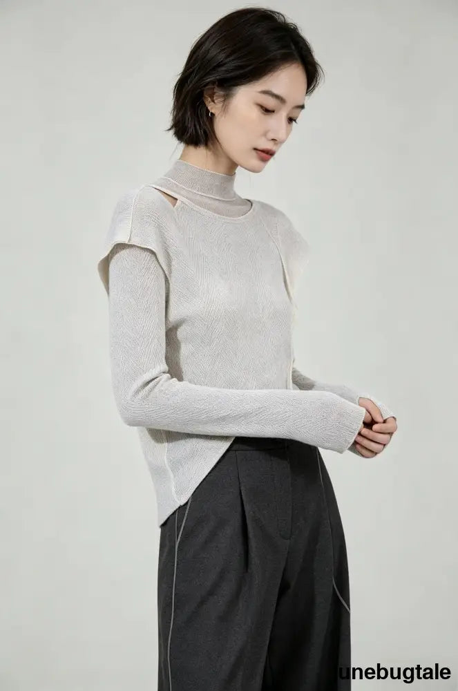 Seamless Fine Wool Knit Top