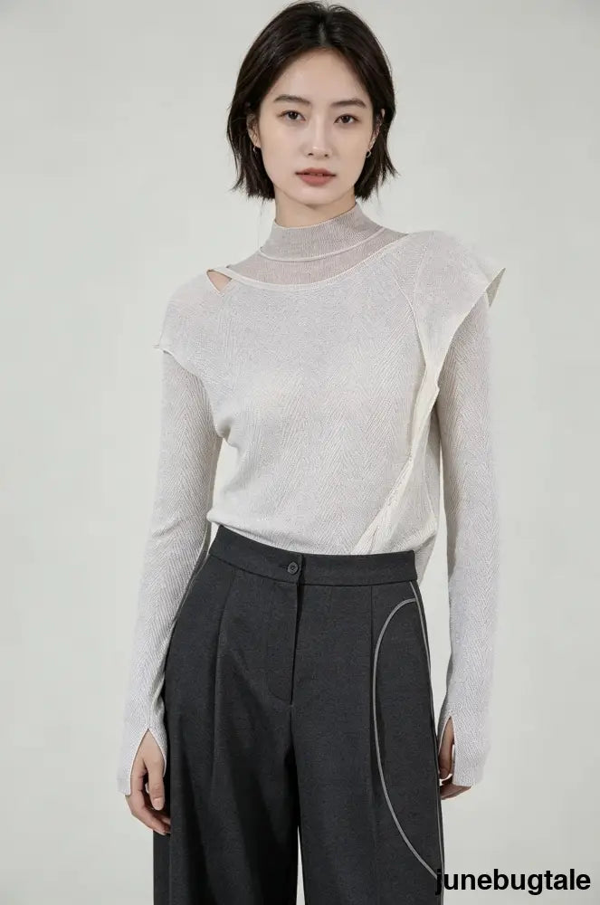 Seamless Fine Wool Knit Top