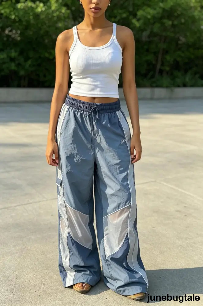 Street Style Hip Hop Loose Elastic Waist Unisex Pants