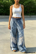 Street Style Hip Hop Loose Elastic Waist Unisex Pants