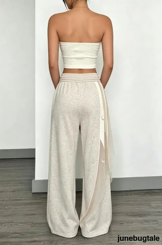 Street Trendy Loose Solid Wide Leg Straight Pants