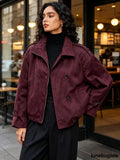 Suede Effect Cropped Trench Jacket